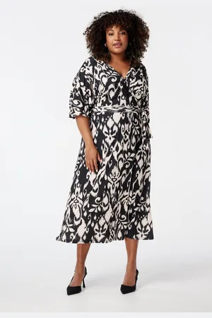 MS Mode Jurk Overslagjurk met print