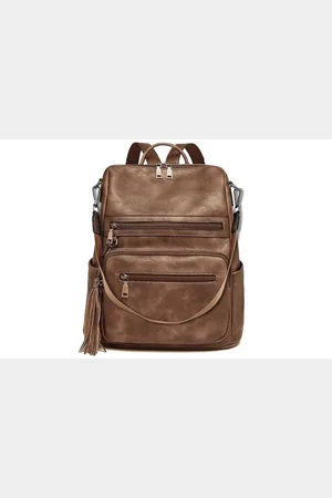 Merkloos Rugtas leer dames-Waterdichte Casual laptoptas School Schoudertas voor Dames