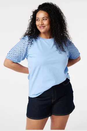MS Mode T-shirt T-shirt met details op de mouwen