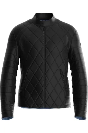 Guess Stretch Faux Leren Jas Heren Zwart