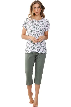 Pastunette Pyjama Green Breeze - Bio Katoen - Wit/