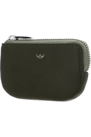 Golden head Leren Sleutelgeval Madrid Zipped Key Case Olijfgroen