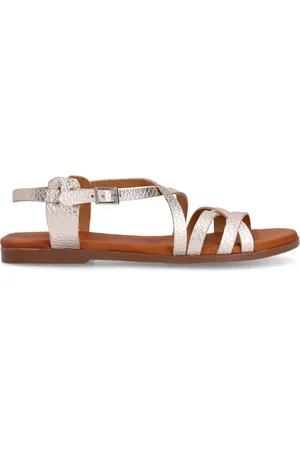 Manfield Dames - Gouden leren sandalen