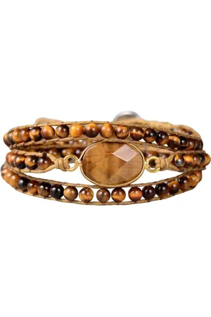 Marama Wikkelarmband Tiger Eye Brown - vegan -edelsteen tijgeroog - damesarmband