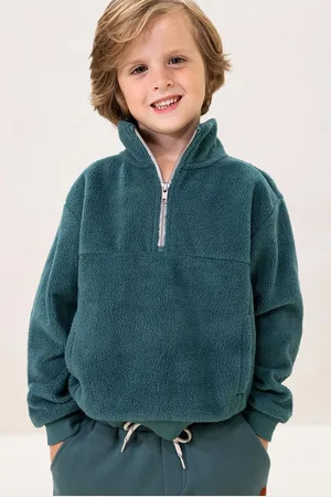 Sissy-Boy Blauwe fleece sweater met rits