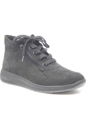 Solidus 65017 00177, Zwarte dames veterboots wijdte K