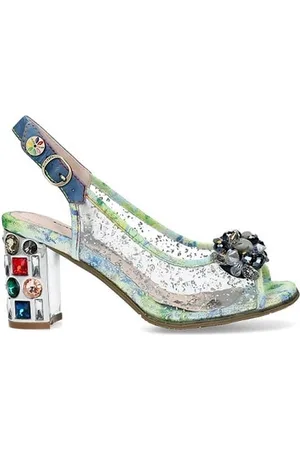 LAURA VITA Transparante zomer pumps glittertjes