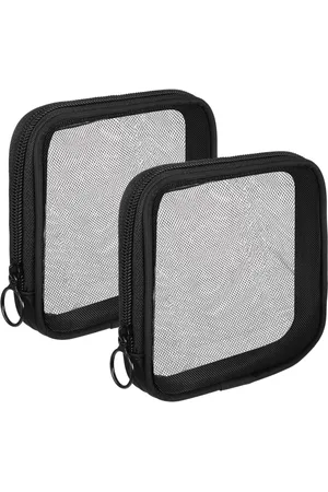 Merkloos Mini Mesh Makeup Bag - Black Mesh Cosmetic Bags with Zipper (2Pcs)Mesh Toiletry Bag Organizing Zipper Pouch - Mini Portable Travel Toiletry Bag for Home Office Travel Accessories