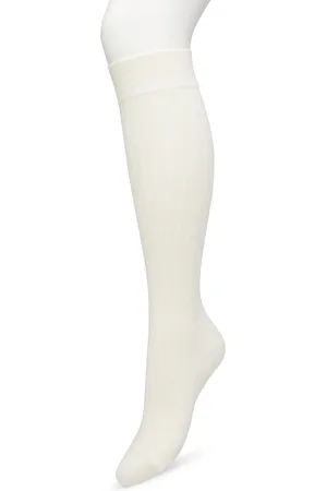 Bonnie Doon Bio Rib Kniekousen Dames COff White maat 36/42 - Klassiek Rib patroon - Creme - Biologisch Katoen - Ultiem comfort - Rib Knee High - OEKO-TEX - Gladde Naden - Duurzaam Huidvriendelijk Bio Katoen - Snow White - BP221414.353