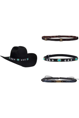 Merkloos 3 Stuks Cowboy Hoed Bands Met Legering Sluiting Gesp - Imitatie Lederen Zuidwestelijke Cowboy Hoed Riem