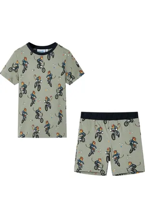 vidaXL Kinderpyjama kort - 104 - Katoen - - Dierendesign