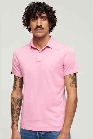 Superdry Studios Jersey Korte Mouw Poloshirt Roze S Man