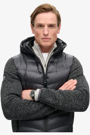 Superdry Gebreide Hybrid Storm jas met capuchon - Heren - Gewatteerde jassen