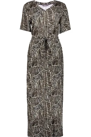 Geisha Jurk Fay Maxi Dress Met Print 47415 60 Off-white/black Dames