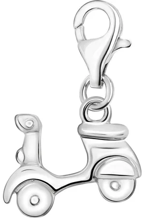 quiges – 925 - Zilver – Charm - Bedel - Hanger - 3D Scooter Vespa - met – sterling - zilver - karabijnslot - geschikt - voor -Bedelarmband HC111