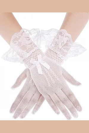 Merkloos Kanten Visnet Handschoenen - Kanten Handschoenen - Party Handschoenen Dames - Kant - Handschoenen van kant onesize - Visnet handschoenen - Visnet handschoenen - Kanten Visnet Handschoenen