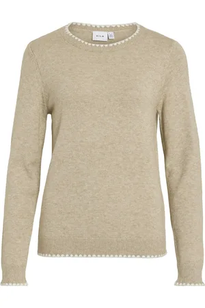 VILA VIRIL O-NECK L/S DETAIL KNIT TOP - NOOS - Dames - Gebreide truien
