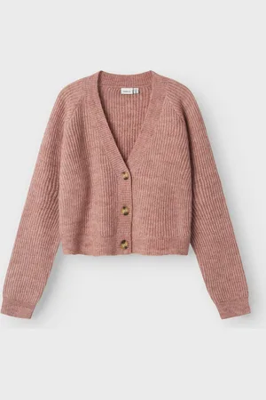 NAME IT Holly Boxy Short Cardigan Roze 9-10 Years Meisje