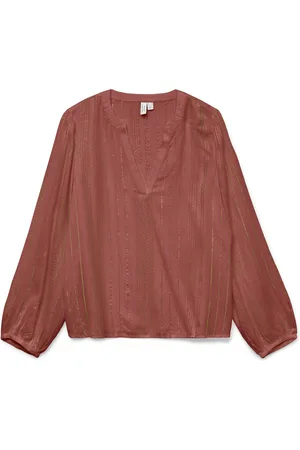 VERO MODA VMBIKA L/S V-NECK TOP WVN BTQ GA - Dames - Blouses