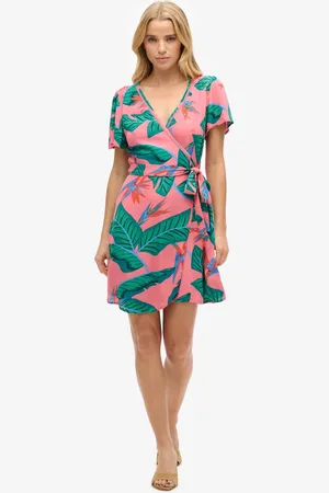 Superdry Mini-wikkeljurk met print - Dames - Jurken
