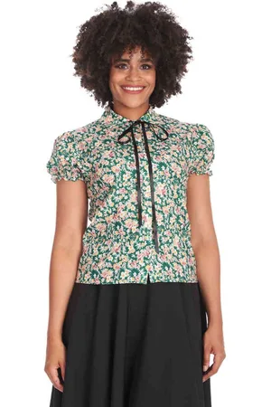 Banned Retro Garden Green Blouse - L