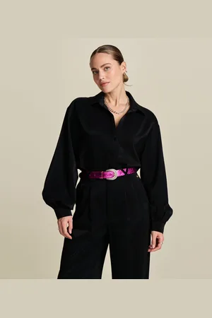 POM Amsterdam Blouse Violet Shimmer Black