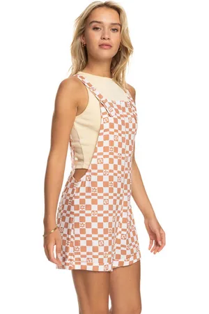 Roxy Midnight Sky Check Jumpsuit - Snow White Sol Power