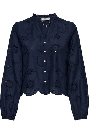JDY DITTE L/S EMBRODERIE SHORT SHIRT WVN - Dames - Blouses