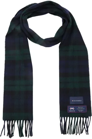Suitable Sjaal Ruit Merino Wol Donkerblauw (navy)