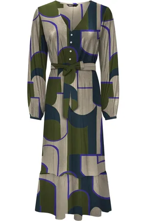 ONLY ONLNOVA LUX L/S AMY LONG DRESS AOP PTM - Dames - Maxi jurken