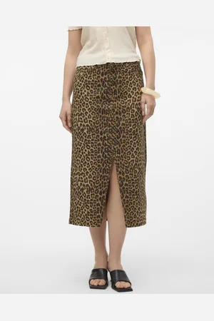 VERO MODA VMVERI HR CALF DENIM AOP SKIRT NOOS - Dames - Rokken