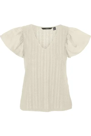 VERO MODA VMNAJA SS V-NECK TOP JRS GA - Dames - Blouses