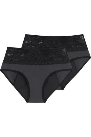 Dorina 2-pack Menstruatie Midi Slip - Menstruatie ondergoed - Lace - Kanten incontinentie ondergoed - L