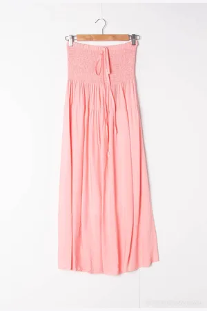 Merkloos Bustier midi dames jurk Bonita-effen licht -strapless-maat M/L-strandjurk