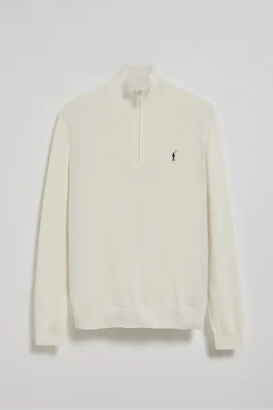 Polo Club® Dzianinowy sweter na zamek b?yskawiczny w kolorze be?owym z wyszywanym logo Rigby Go