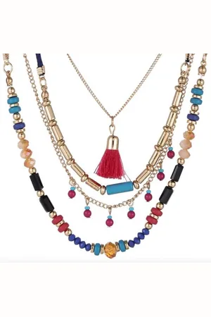 Lieve Jewels Bohemian Ibiza Ketting set - 4 Lagen - Multi Colour - Dames