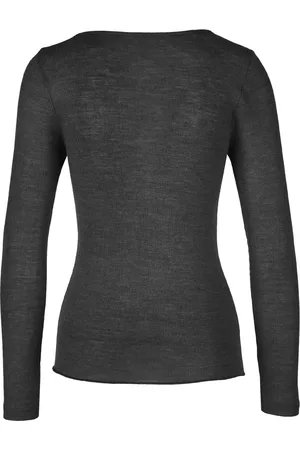 Nina Von C. Wollen ondergoed dames shirt lange mouw - Ronde hals - Thermo ondershirt merinowol - 46