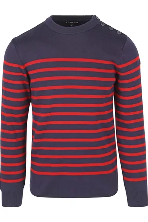 Armor.lux Armor-Lux Groix Trui Strepen Navy Rood