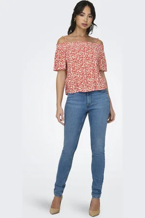 JDY TORI LIFE S/L OFF SHOULDER TOP WVN - Dames - Blouses