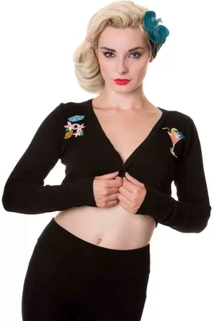 Banned Retro Black Cocktail Bolero - S