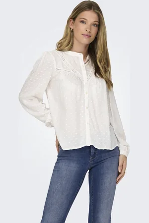JDY JADE LIFE L/S DOBBY LACE SHIRT WVN - Dames - Blouses