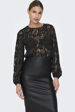 JDY DREAM L/S LACE TOP JRS - Dames - Blouses