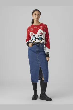 VERO MODA VMPENGUINLOVE LS O-NECK PULLOVER XMAS - Dames - Gebreide truien