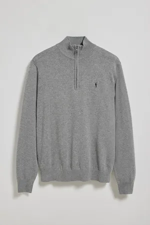 Polo Club® Dzianinowy sweter na zamek b?yskawiczny w kolorze szarym vigore z wyszywanym logo Rigby Go