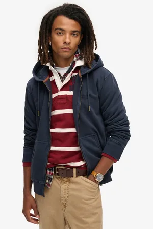 Superdry Essential Logo Washed hoodie met rits - Heren - Hoodies
