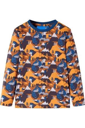 vidaXL Kinderpyjama - Lange mouwen - Cognac