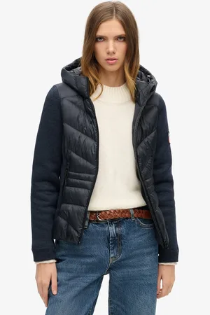 Superdry Gebreide Hybrid Storm jas met capuchon - Dames - Gewatteerde jassen