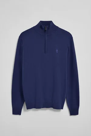 Polo Club® Sweter na zamek b?yskawiczny, w kolorze niebiesko-fioletowym, z wyszywanym logo Rigby Go