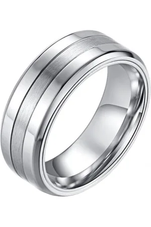 LGT JWLS Zilverkleurige stalen heren ring Mat Glans 8mm-19mm