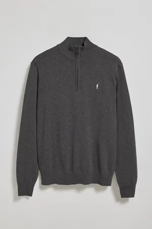 Polo Club® Dzianinowy sweter na zamek b?yskawiczny w kolorze ciemnoszarym vigore z wyszywanym logo Rigby Go